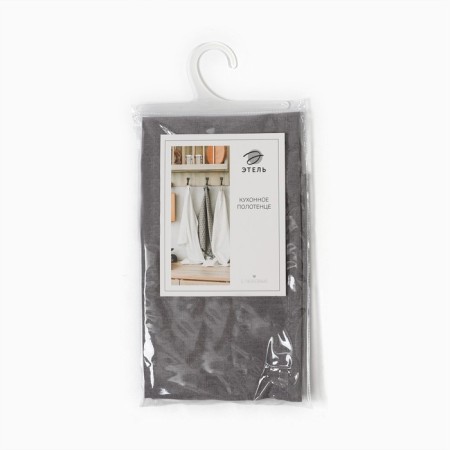 Ethel towel ECO, col. Gray, 40x68/+-2 cm, 70% HL, 30% linen, 190 g/m2-5