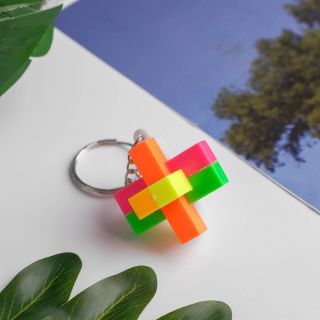 Puzzle plastic on the ring "Cross" 4x3.5x3.5 cm-1