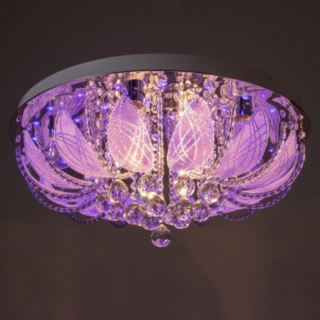 Svetogor chandelier "Drops" 8x60W E27 LED lighting chrome 60x60cm-7
