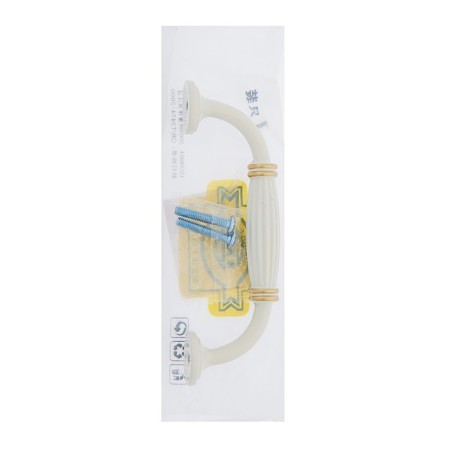 PC176BL LIGHT tundra handle, m/o 96 mm, white color with gold-5