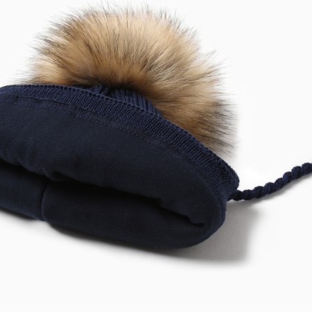 Children's hat with insulation, rn 35-40, dark blue color-1
