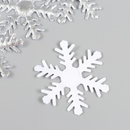 Decor for creativity "Snowflake" silver, 6 cm (set 6 pcs)-1