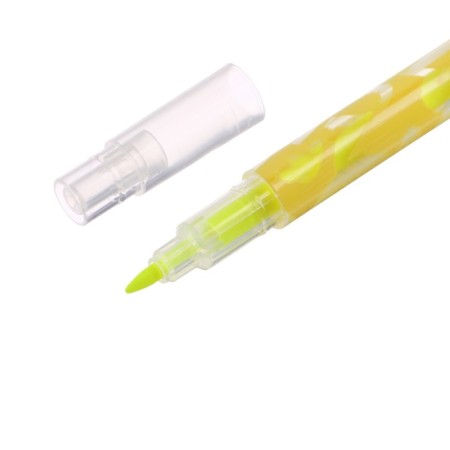 Textbook marker 0.5-3.5 mm Erichkrause Visiooline V-16 Brush Neon, bilateral, yellow neon, water-based ink-5