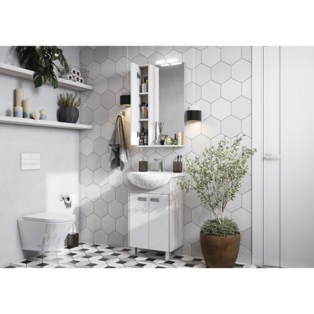 Aquaton Bacca Pro, 50 cm mirror, white color, oak somerset-3