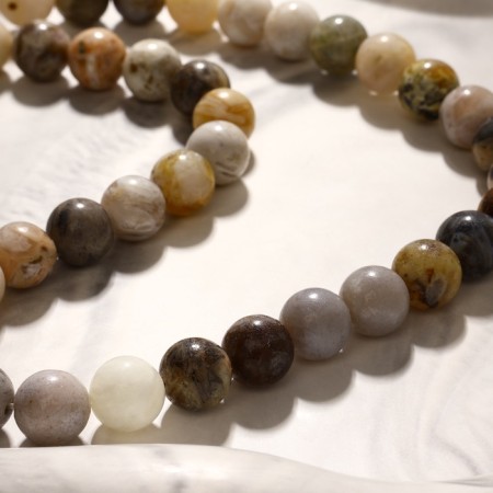 Beads on threads ball No. 10 “Sandstone jasper” matte, +/- 38 cm-1