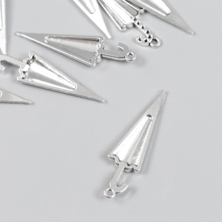 Decor for creativity Metal "Umbrella composed" set 10 pcs silver 1.1x4.2 cm-1