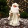 Santa Claus "with a flashlight on the staff and patterns on the fur coat" moves, 30x14 cm, white
