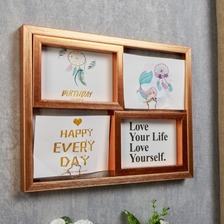 Photo frame plastic in 4 photos 10x15 cm "Copper" 26.5x2.5x35 cm-1
