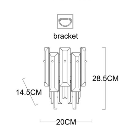Wall lamp Arte Lamp Nicoletta A1052AP-2GO, E14, 2x40 W, 20x14x28 cm, golden-3
