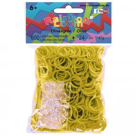 Rainbow loom bracelet rubber bands, olive