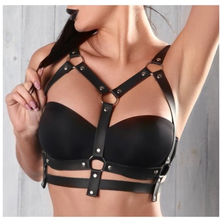 BDSM Podsm Oki, Female, Female, chest, eco-leather, OS size, black