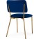 Armond Metal/velor stool, gold/blue 45x53x80 cm