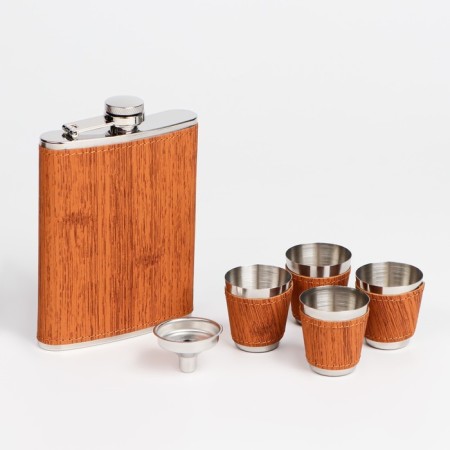 Set 7 in 1: Flaw 8 OZ, 4 glasses, funnel, chess, 18 x 24 cm-4