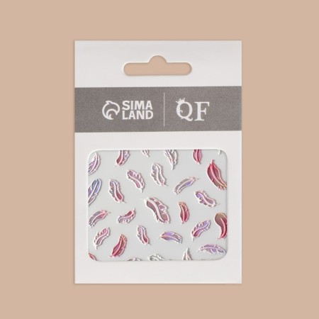 Nail stickers "Fogger", voluminous, multi -colored/holographic-4