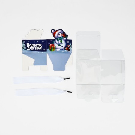 Box a gift New Year's folding "Snowman", 7 x 7 x 7 cm, New Year-5