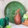 Round Light, 31 cm, Rishtan painting, green
