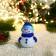 Christmas tree toy "Snowman in a hat" Hand painting, 8.4 cm, blue-white