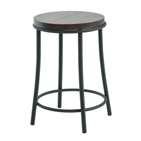 Stool "Ultra" with a ring, black/rosewood