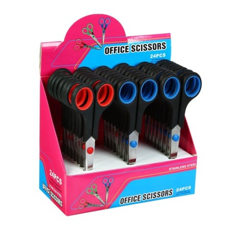 Chancellery scissors 17 cm, plastic handles, in a cardboard box-5
