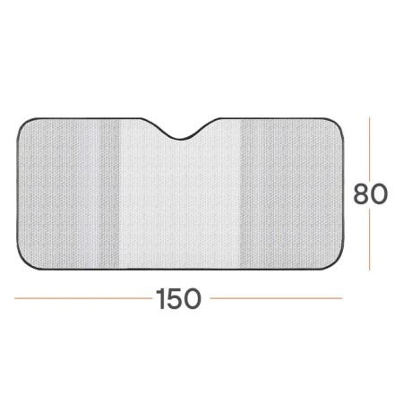 Sunscreen curtain Airline Pro 80 cm, on the windshield, 200g/m2, 80x150 cm, black/gray 10219-1