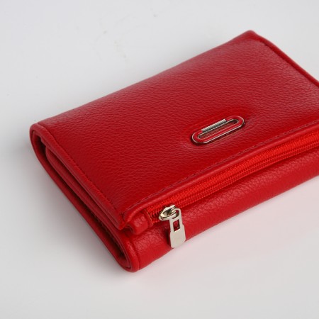 Women's wallet on magnet, red color-2