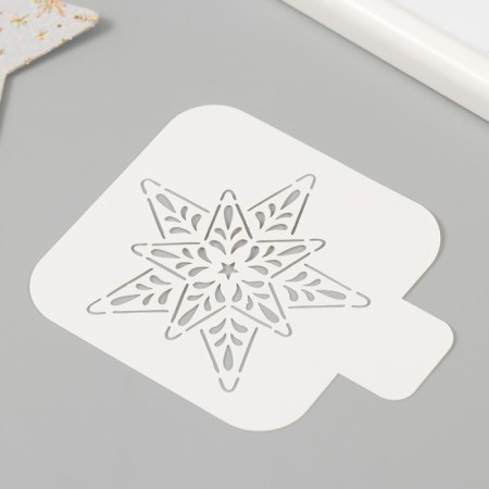 Plastic stencil "New Year's star", size 9x9 cm-1