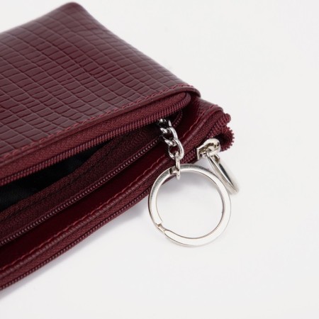 Women's wallet is a female on a zipper, burgundy color-3