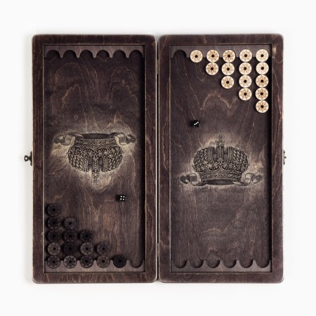 Wooden backgammon "lion", 45 x 45 cm-1