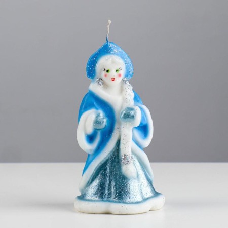Decorative candle "Snow Maiden with a long oblique" mix, 13 cm-1