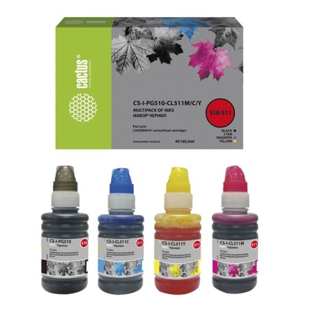 Cactus CSTUS CS-I-PG510-CL511M/C/Y multi-color set 4x100ml for Canon Pixma MP240/MP250 107629-1