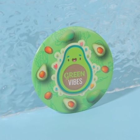 Green Vibes mirror, d = 7 cm, green color-3