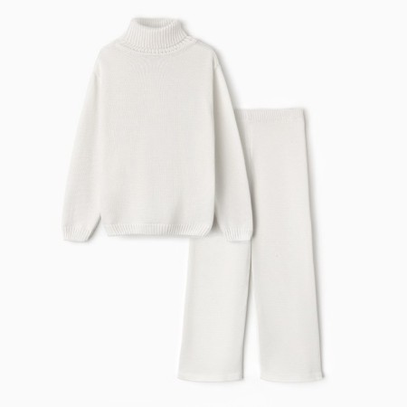 Knitted children's suit (sweater and trousers) minku, milk color, height 110 cm-4