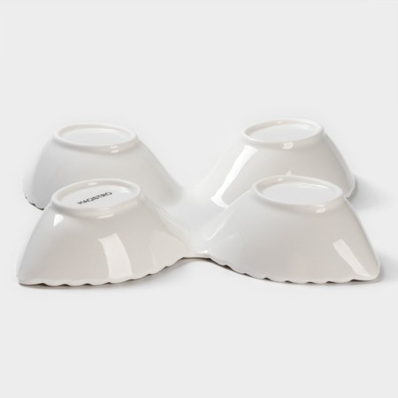 Menzhitsa Porcelain 4 cells Magistro "Leaflets", 27 × 4 cm, white color-2