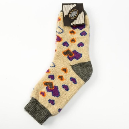 Women's woolen socks "hearts" Color gray, size 25-3