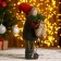 Santa Claus "in a checkered fur coat, with a flashlight and a bag" 30 cm