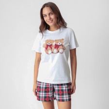 Новый год. Пижама женская (футболка и шорты) KAFTAN Сhristmas time размер 52-54