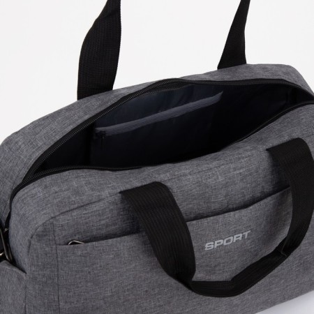 Sports bag with lightning, 3 outer pockets, color gray color-2