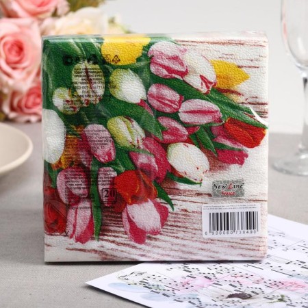 Paper Nev Line Fresco Tulips, 2 layers, 33*33 cm, 20 pcs.-1