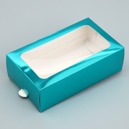 Box for Makarun, confectionery packaging "Biryuzovaya", 18 x 10.5 x 5.5 cm-2