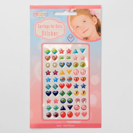 Earrings "Stickers" Smile, Figures, Color