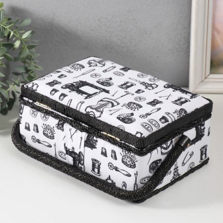 Casket for needlework "Sewing attributes" 24x16x11 cm-6