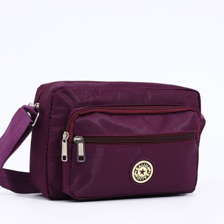 Cross-Bodi Bag with zipper, purple color-2