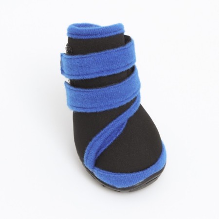 The boots are high for large dogs, set 4 pcs, size S (sole 8 x 5.7 cm), black and blue-2