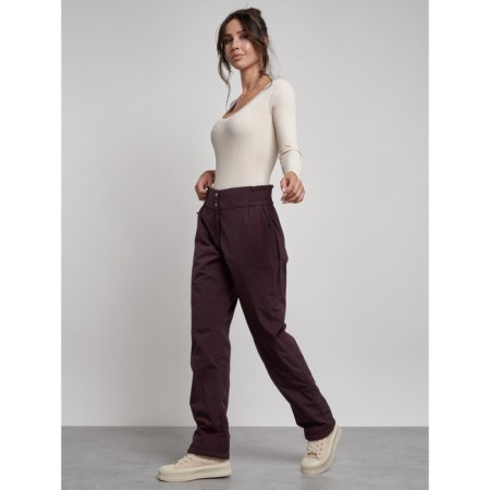 Warmed female trousers, size 48, dark-bearded color-15