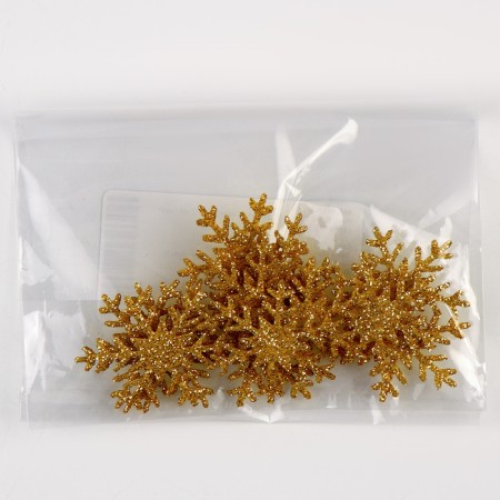 New Year's set for the decor "Snowflakes" 12 pcs., Color gold-5