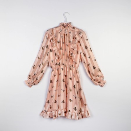 Schiffon dress SL, 42, beige-6