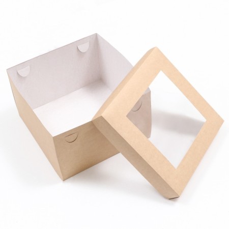 The box is folding, the lid is, with a window, craft, 30 x 30 x 20 cm-2