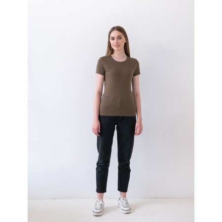 Women's T -shirt, size 48, khaki color-5