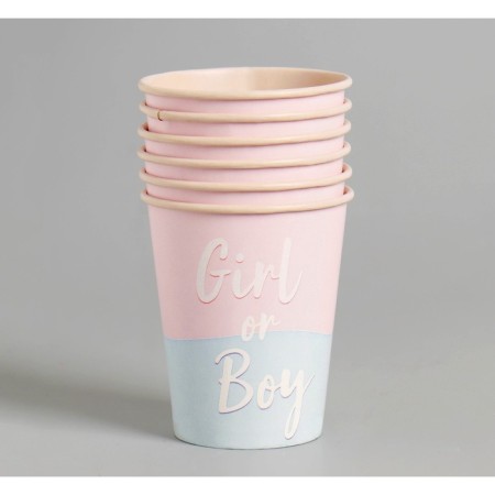 A single -boiled paper glass Girl or Boy, set 6 pcs, 250 ml-1