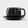 Tea couple ceramic with a spoon "Mati", 2 items: a cup 280 ml, a saucer d = 13.5 cm, black color
